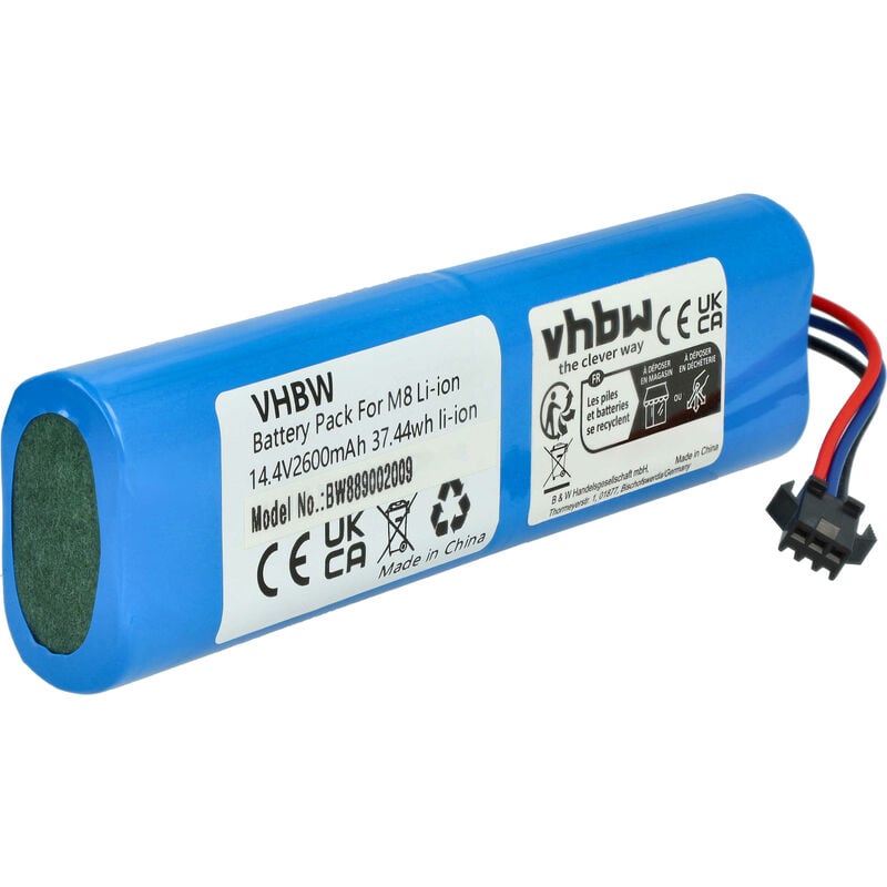 foto del prodotto vhbw batteria compatibile con lydsto s1, s1 pro, r1 pro, g2, r1 home cleaner 2600mah, 14,4v, li ion 