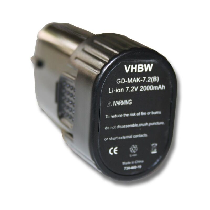 foto del prodotto vhbw batteria compatibile con makita cl072d, cl072dz, cl072ds, cl070, cl070ds, cl070d, cl072, cl070dz utensile elettrico 2000 mah, li ion, 7,2 v 