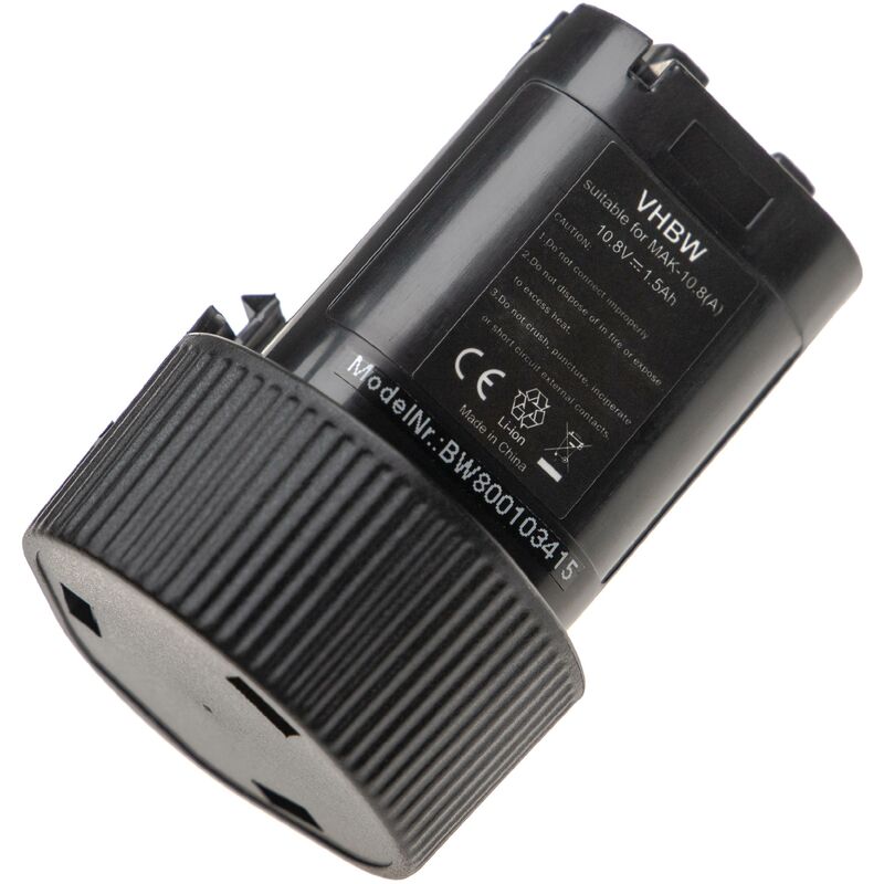 foto del prodotto vhbw batteria compatibile con makita cl100, cl100dw, df030, df030d, cl100dz, cl102dzx, df030dwe utensile elettrico 1500 mah, li ion, 10,8 v 