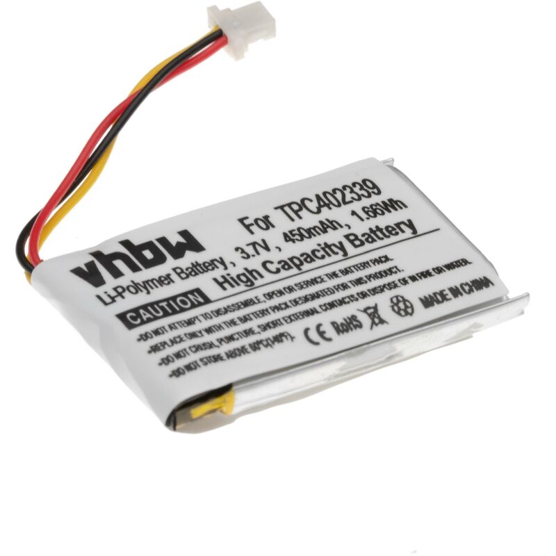 foto del prodotto vhbw batteria compatibile con mio mivue 358p, 658p, 338, 366, 368, 388 navigatore gps 450mah, 3,7v, li poly 