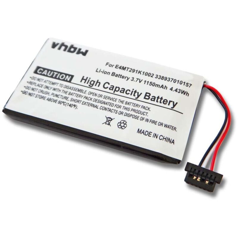 foto del prodotto vhbw batteria compatibile con mitac mio moov c320, 380 navigatore gps 1150mah, 3,7v, li poly 