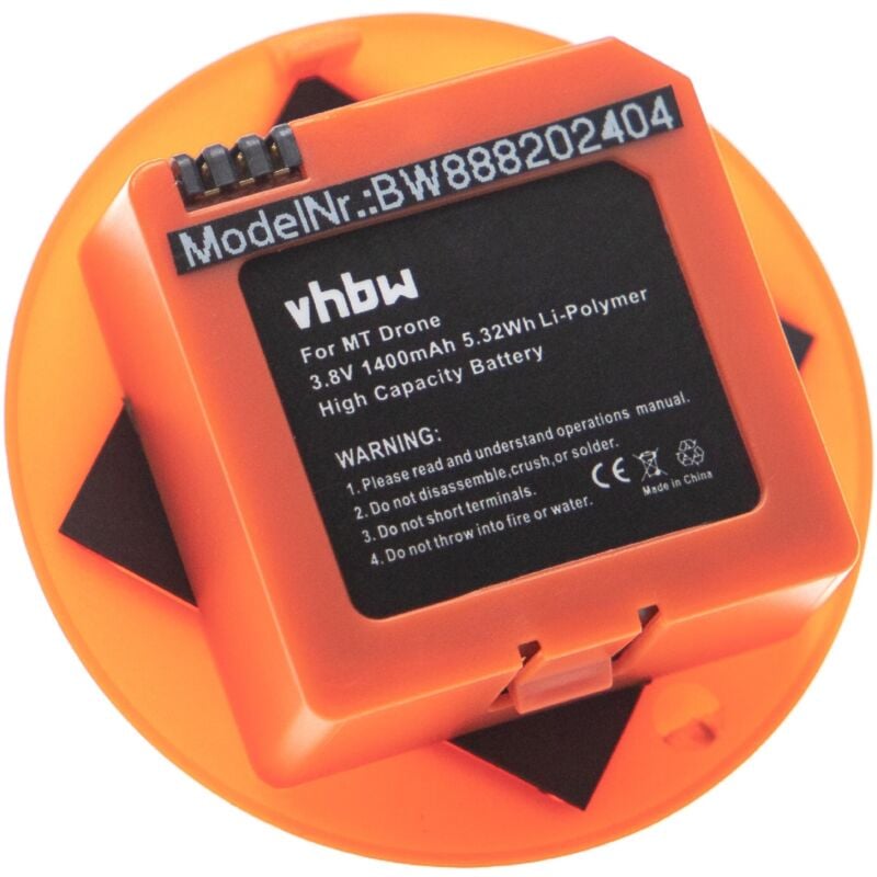 foto del prodotto vhbw batteria compatibile con mitu rc quadcopter drone drone quadricottero multicottero 1400mah, 3,8v, li poly 