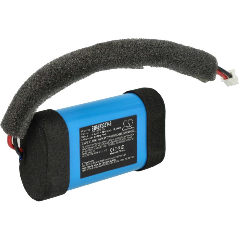 foto del prodotto vhbw batteria compatibile con monster rove 2 casse, altoparlanti, speaker 2600mah, 7,4v, li ion 