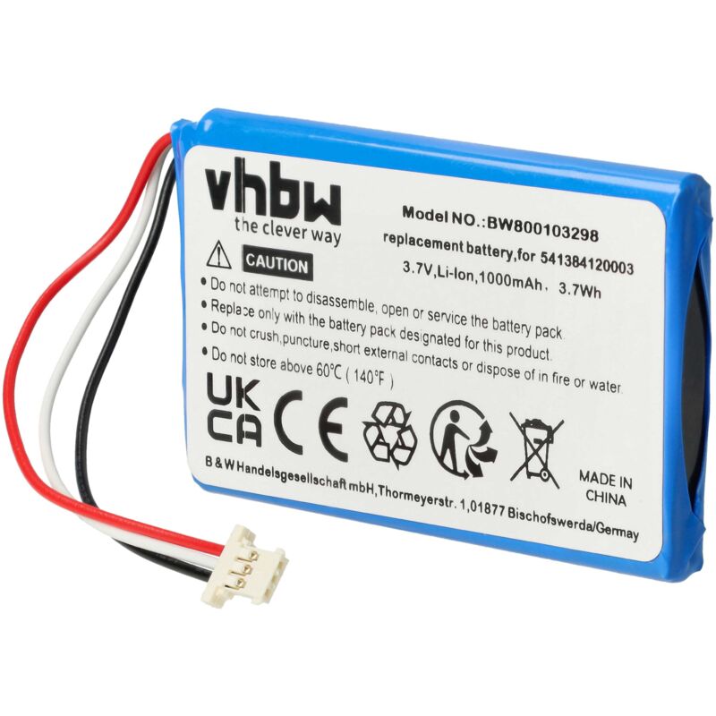 foto del prodotto vhbw batteria compatibile con navigon 42 easy, 42 live, 42 plus, 42 premium, 72 easy navigatore gps 1000mah, 3,7v, li ion 