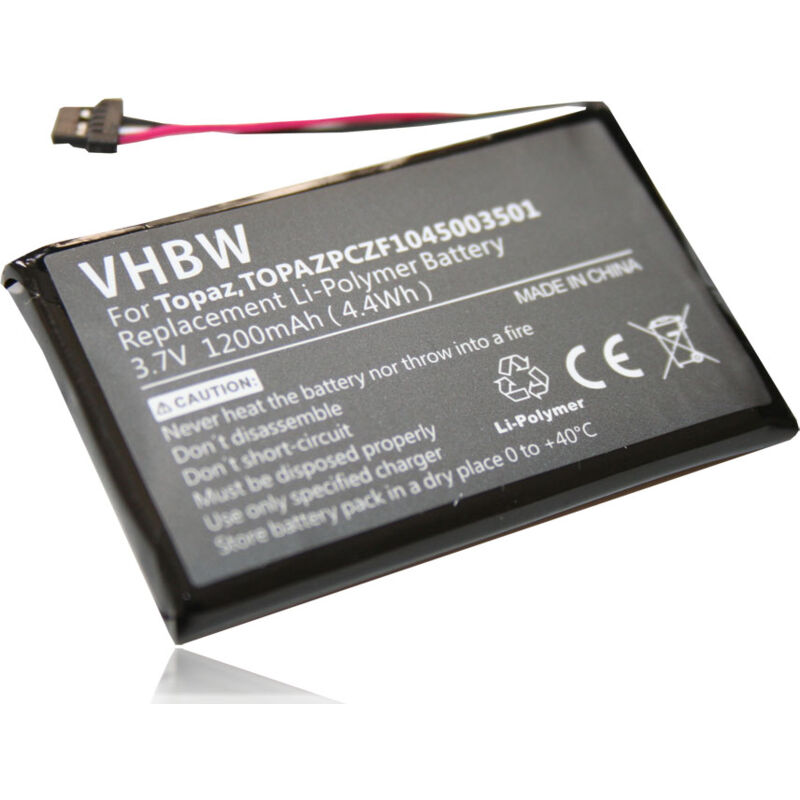 foto del prodotto vhbw batteria compatibile con navigon 70 plus live, 70 premium live, 70 premium navigatore gps 1200mah, 3,7v, li poly 
