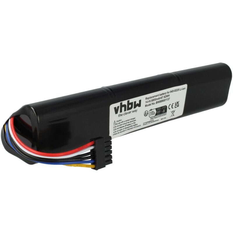 foto del prodotto vhbw batteria compatibile con neato botvac d3, d5, d3 , d301, d303, d4, d5 , d502, d503, d6, d7, connected aspirapolvere 6800mah, 14,4v, li ion 