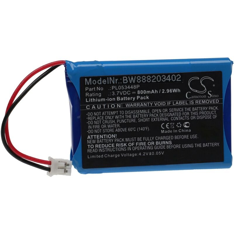foto del prodotto vhbw batteria compatibile con nolan n85, n86, n90, n91, n com b1 casco per moto 800mah, 3,7v, li ion 