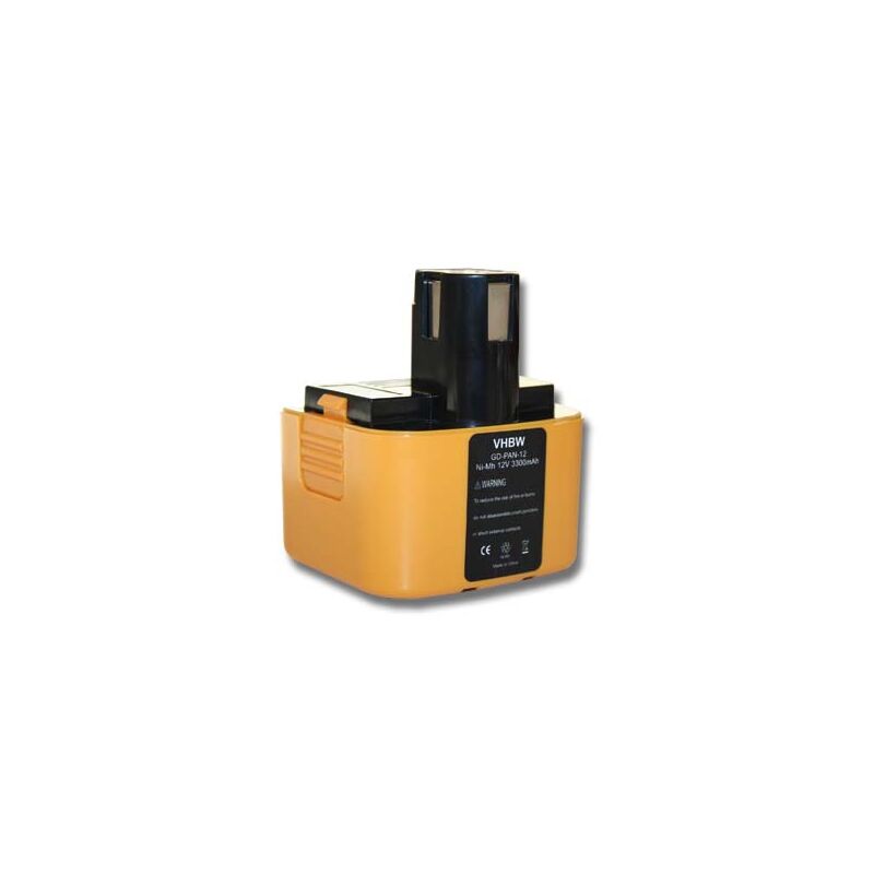 foto del prodotto vhbw batteria compatibile con panasonic ey6100, ey6100fqkw, ey6101fqkw, ey3790, ey3790b, ey3794b, ey6000 utensile elettrico (3300 mah, nimh, 12 v)