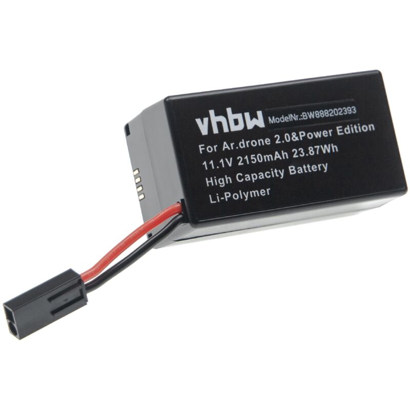 foto del prodotto vhbw batteria compatibile con parrot ar.drone 2,0, 2.0 elite edition drone quadricottero multicottero 2150mah, 11,1v, li poly 