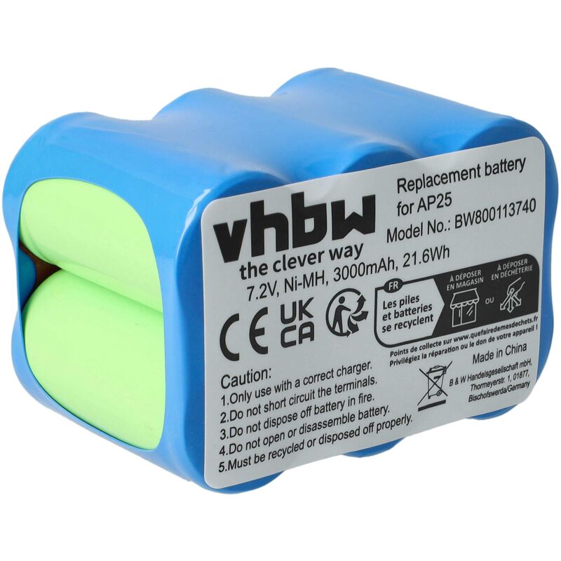 foto del prodotto vhbw batteria compatibile con pellenc ap25, p80 utensile elettrico 3000 mah, nimh, 7,2 v 