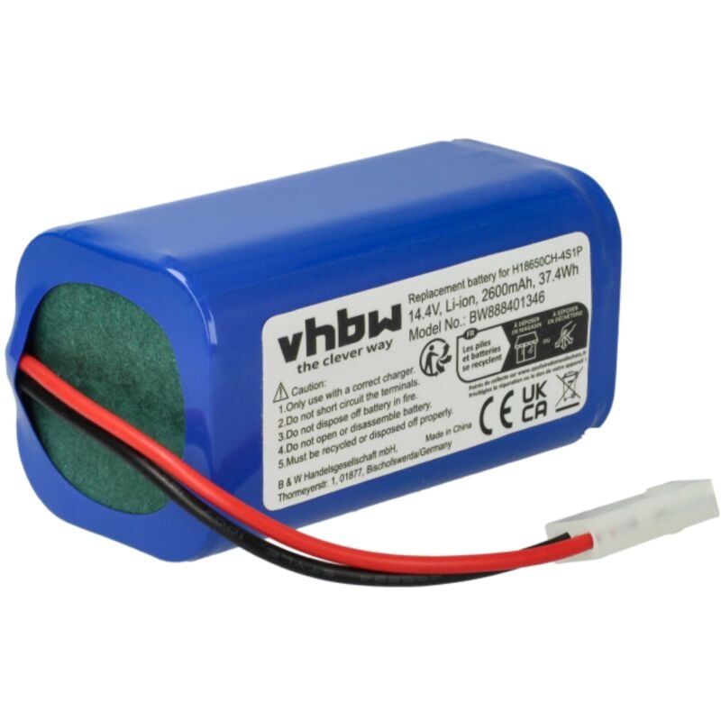 foto del prodotto vhbw batteria compatibile con phicomm x3 aspirapolvere 2600mah, 14,4v, li ion 