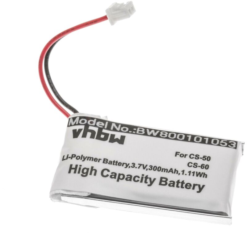 foto del prodotto vhbw batteria compatibile con plantronics cs520, cs520a, cs55, cs55h auricolari cuffie wireless 300mah, 3,7v, li ion 