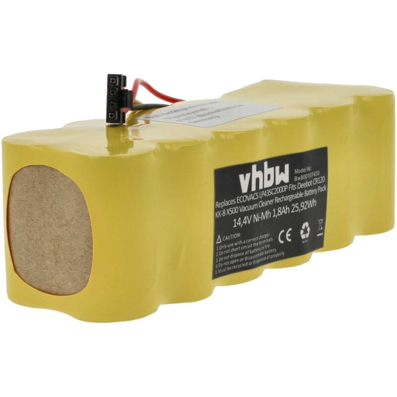 foto del prodotto vhbw batteria compatibile con profimaster robot 2712 home cleaner 1800mah, 14,4v, nimh 