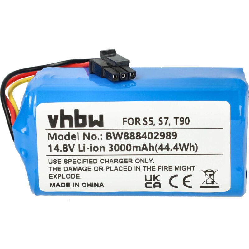 foto del prodotto vhbw batteria compatibile con qihoo t90, s7, s9, 360 s5, x9 home cleaner 3000mah, 14,8v, li ion 