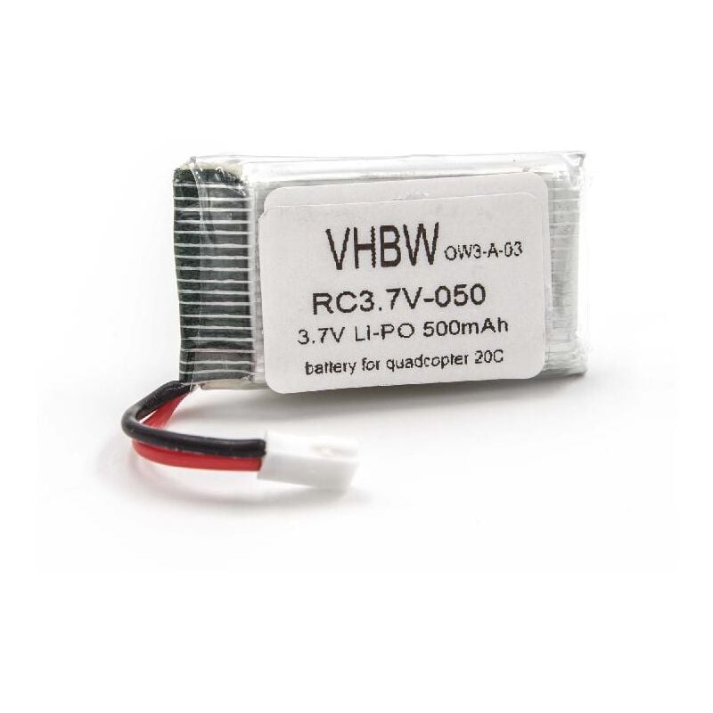 foto del prodotto vhbw batteria compatibile con quadcopter 20c drone quadricottero multicottero 500mah, 3,7v, li ion 