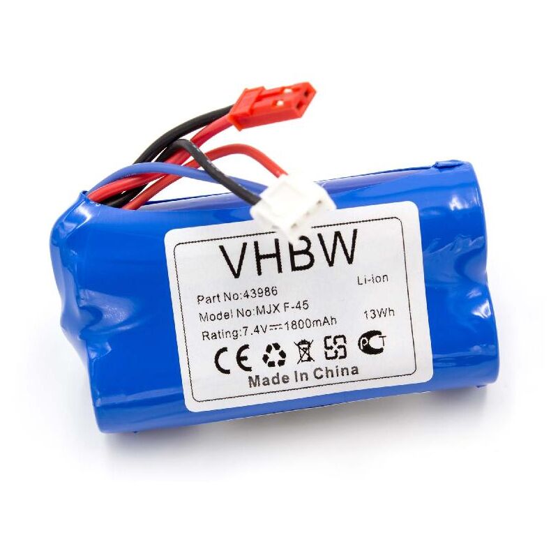 foto del prodotto vhbw batteria compatibile con revell big one next 23981, f 645 , mjx f 45, the big one 24056 modellismo 1800mah, 7,4v, li ion, blu 