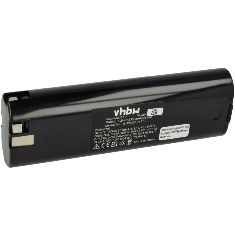 foto del prodotto vhbw batteria compatibile con ryobi bd1020, bd1020cd, bd1020cr attrezzi da lavoro 3300 mah, nimh, 7,2 v 