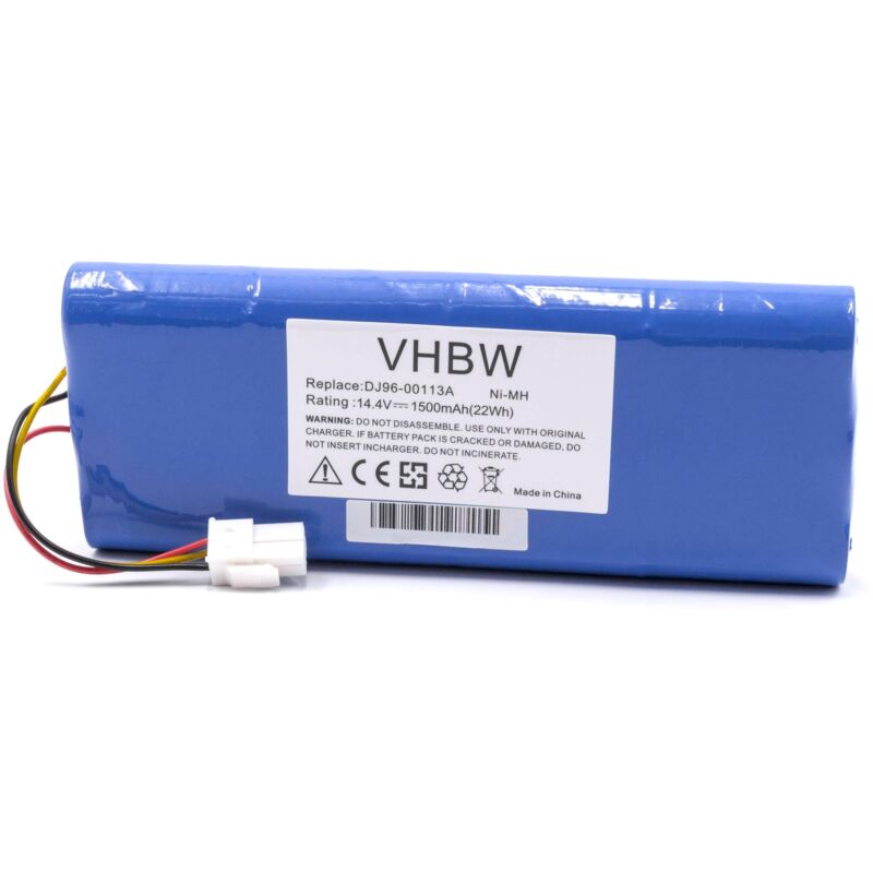 foto del prodotto vhbw batteria compatibile con samsung navibot vc ra50vb, sr9630, vc re70v, vc ra52v, vc ra84v, vc re72v aspirapolvere 1500mah, 14,4v, nimh 