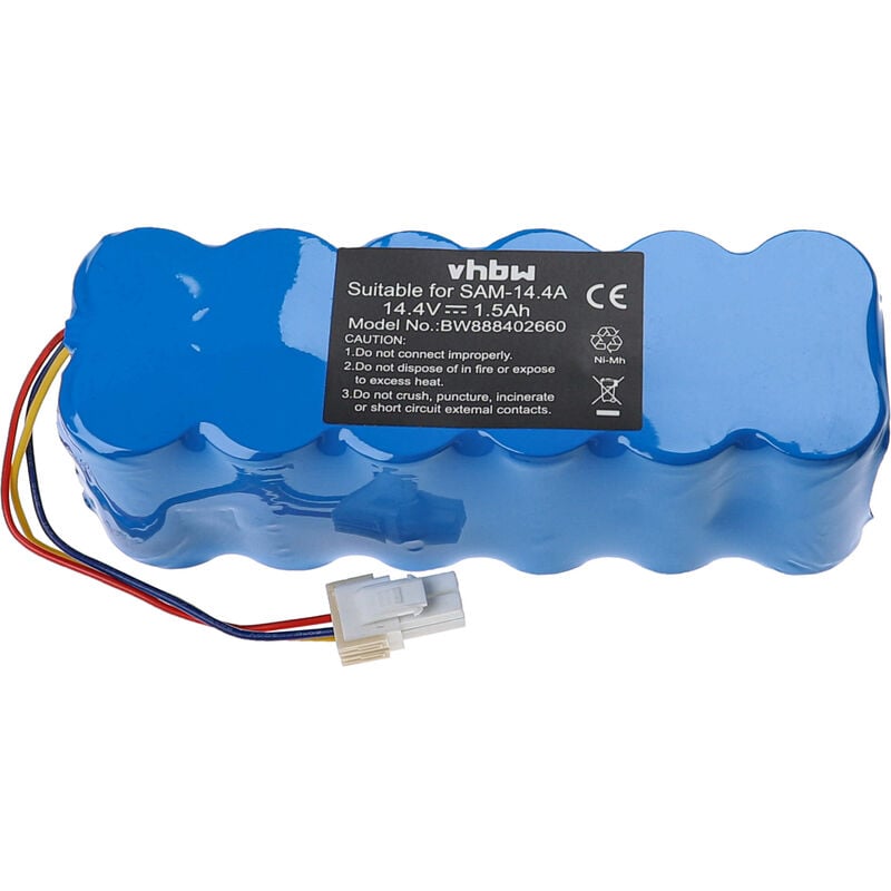 foto del prodotto vhbw batteria compatibile con samsung navibot vcr8750, vcr8824, vcr8825, vcr8830, vcr8843, vcr8840, vcr8844 home cleaner 1500mah, 14,4v, nimh 