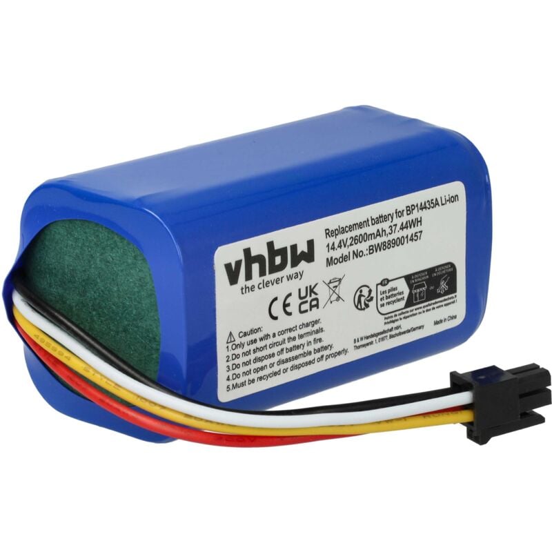 foto del prodotto vhbw batteria compatibile con samsung powerbot e, vr05r5050wk, vr5000rm home cleaner 2600mah, 14,4v, li ion 