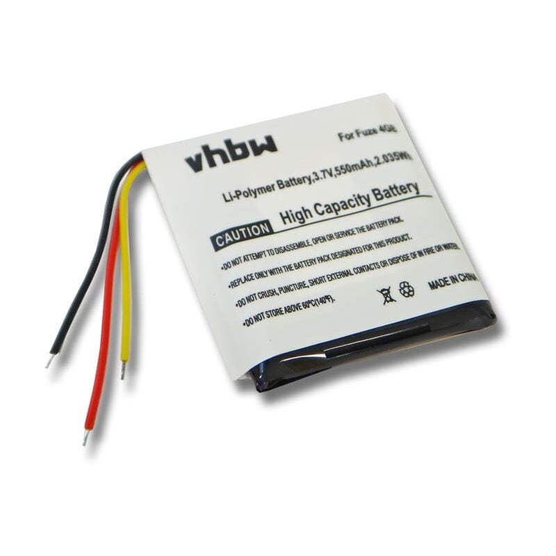 foto del prodotto vhbw batteria compatibile con sandisk sansa fuze 4gb, fuze 8gb mp3 music player lettore musicale 550mah, 3,7v, li poly 