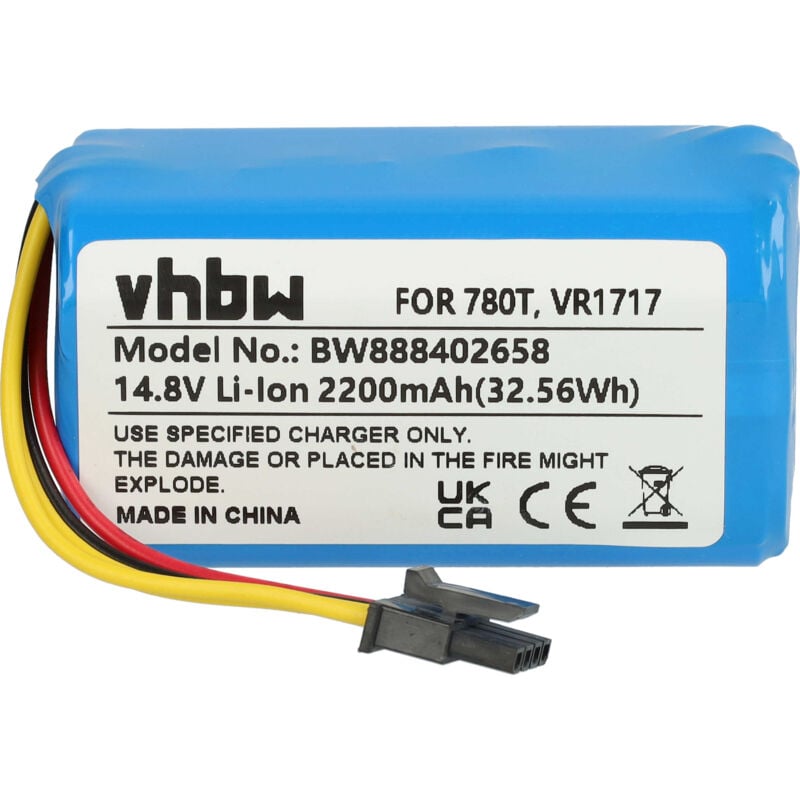 foto del prodotto vhbw batteria compatibile con sencor srv 4250, srv6250, srv 4250sl, srv8250, srv 6250, srv 8250 home cleaner 2200mah, 14,8v, li ion 
