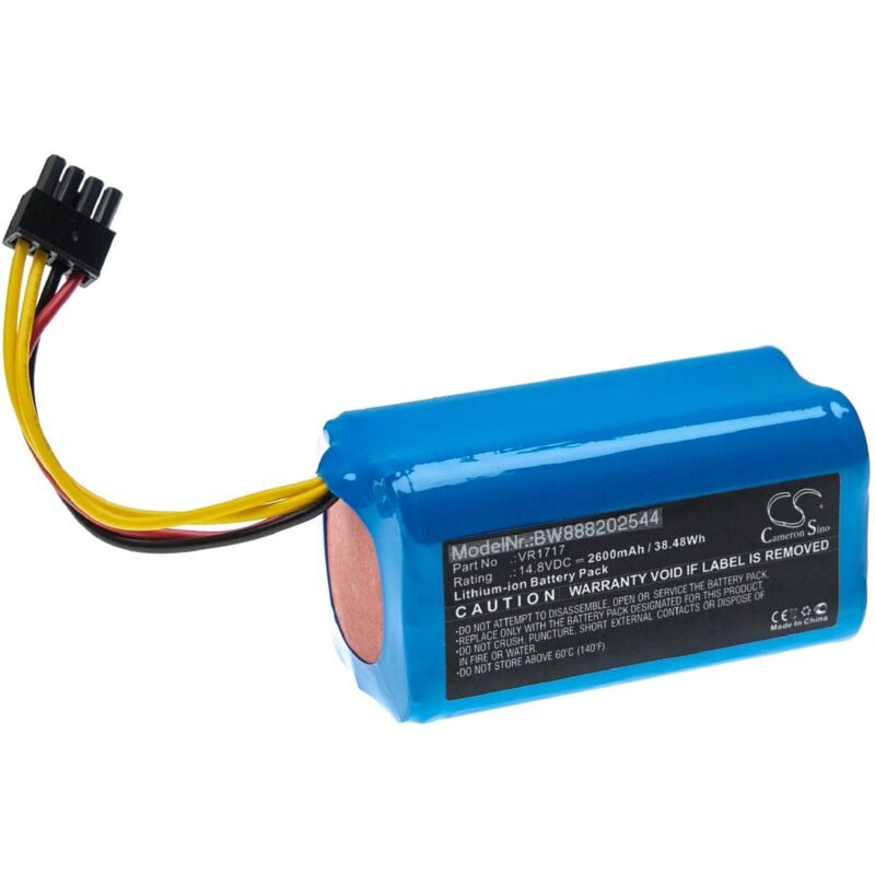 foto del prodotto vhbw batteria compatibile con sencor srv 4250, srv6250, srv 4250sl, srv8250, srv 6250, srv 8250 home cleaner 2600mah, 14,8v, li ion 