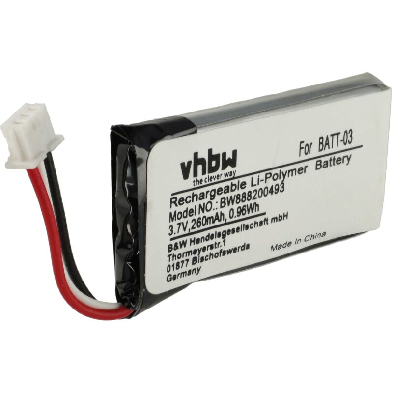 foto del prodotto vhbw batteria compatibile con sennheiser dw pro 30, dw pro1, dw pro2, dw pro2 ml, dw sd pro1 wireless auricolari cuffie wireless 200mah, 3,7v,