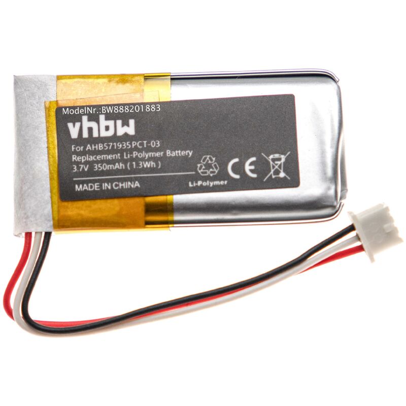 foto del prodotto vhbw batteria compatibile con sennheiser flex rs 2000, rs 5000 amplificatore stereo multimediale 350mah, 3,7v, li poly 