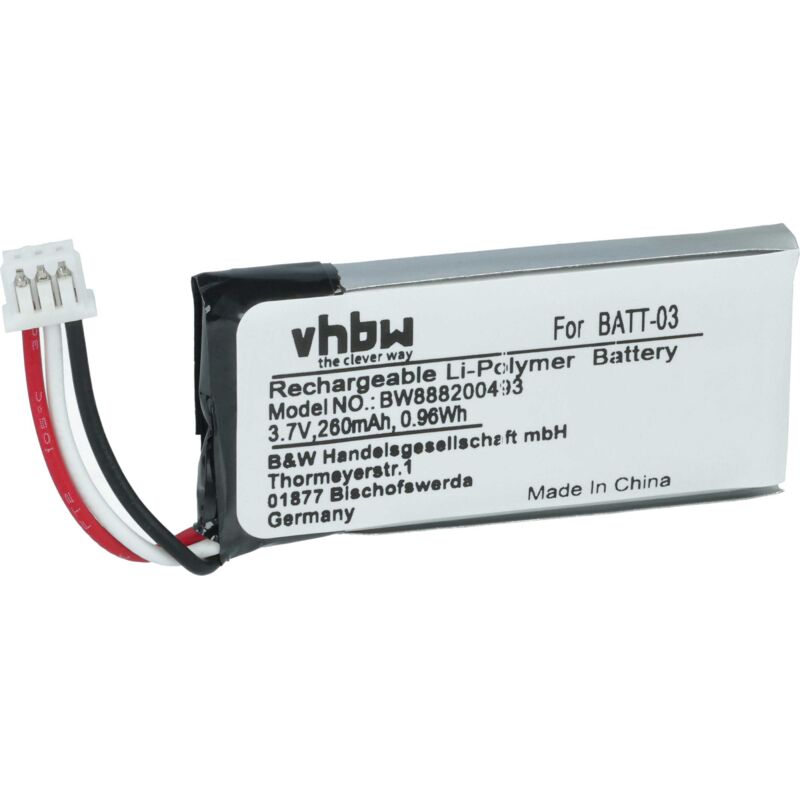 foto del prodotto vhbw batteria compatibile con sennheiser mb pro 1, mb pro 2, officerunner, pro 1, pro 2, sd office wireless auricolari cuffie wireless 200mah,
