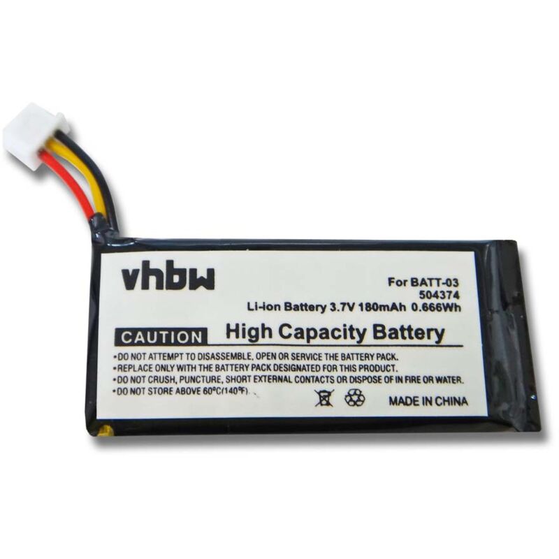 foto del prodotto vhbw batteria compatibile con sennheiser sd office ml, sd pro1, sd pro1 ml, sd pro2, sd pro2 ml auricolari cuffie wireless 180mah, 3,7v, li ion 