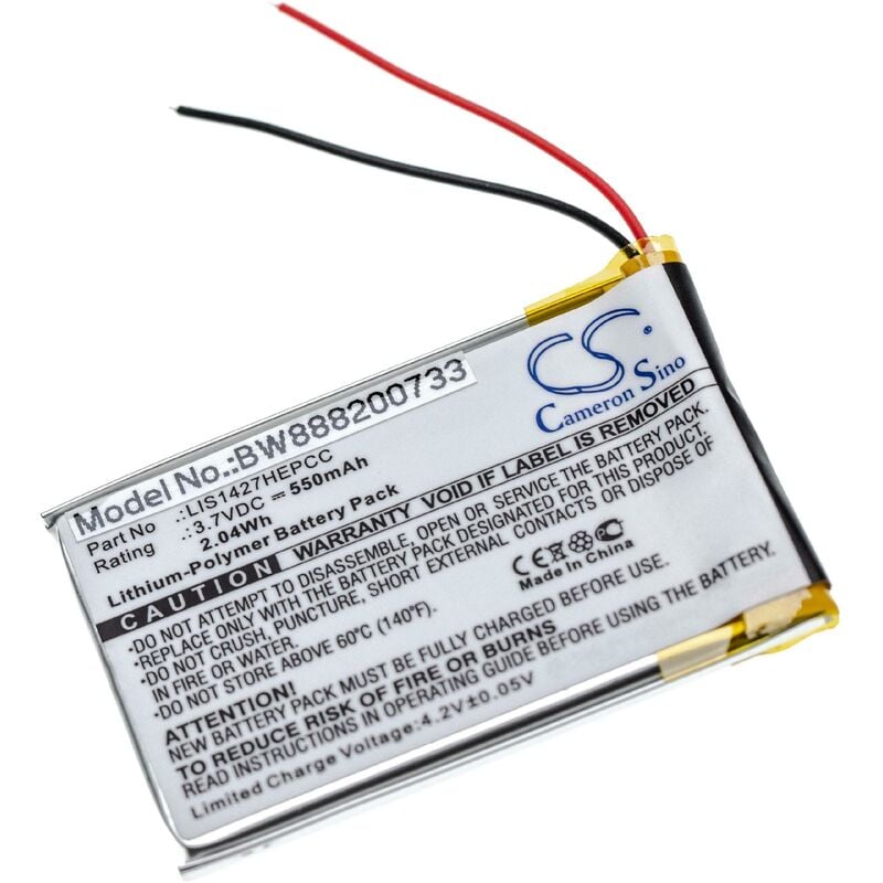 foto del prodotto vhbw batteria compatibile con sony mdr xb950bt, nw a25, nw a26, nw a27 auricolari cuffie wireless 550mah, 3,7v, li poly 