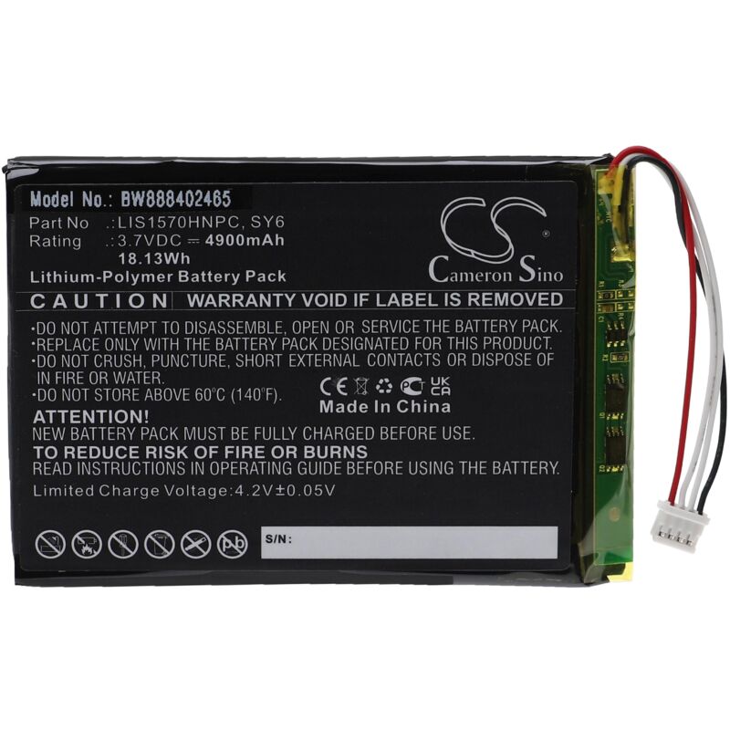 foto del prodotto vhbw batteria compatibile con sony pha 3c, pha 3 amplificatore per cuffie portatile 4900mah, 3,7v, li poly 