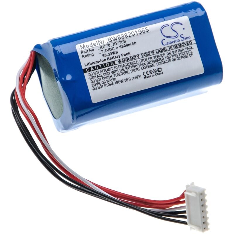 foto del prodotto vhbw batteria compatibile con sony srs xb40, srs xb41 casse, altoparlanti, speaker 6800mah, 7,4v, li ion 