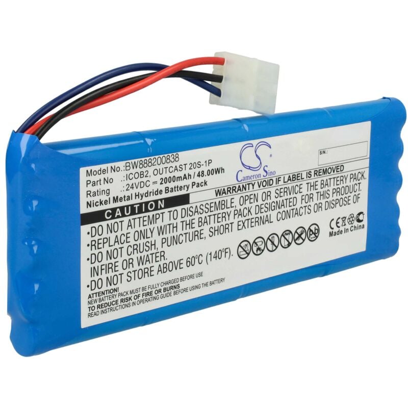 foto del prodotto vhbw batteria compatibile con soundcast outcast ico420, ico421 casse, altoparlanti, speaker 2000mah, 24v, nimh 