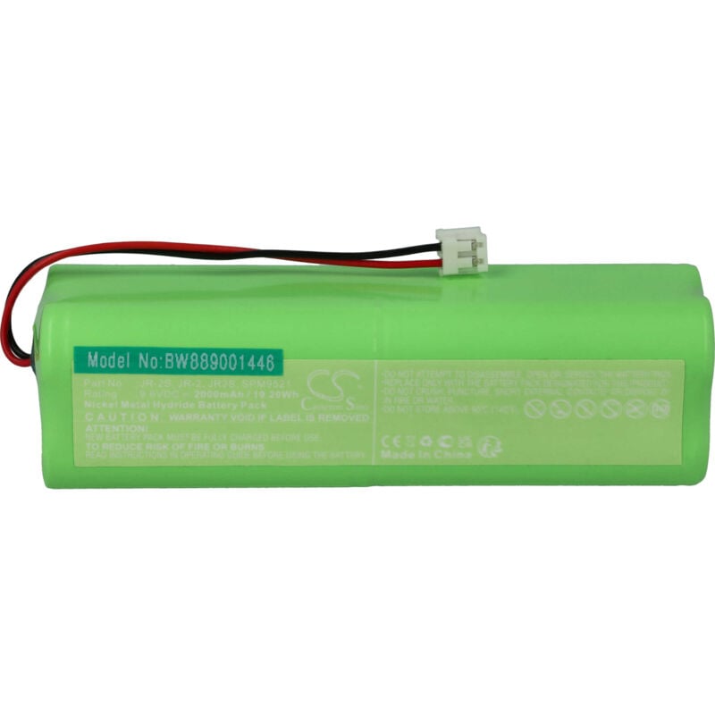 foto del prodotto vhbw batteria compatibile con spektrum xp7202, xp8103a, xp9103, xp9303, xp9503 controller per drone, telecomando 2000mah, 9,6v, nimh 