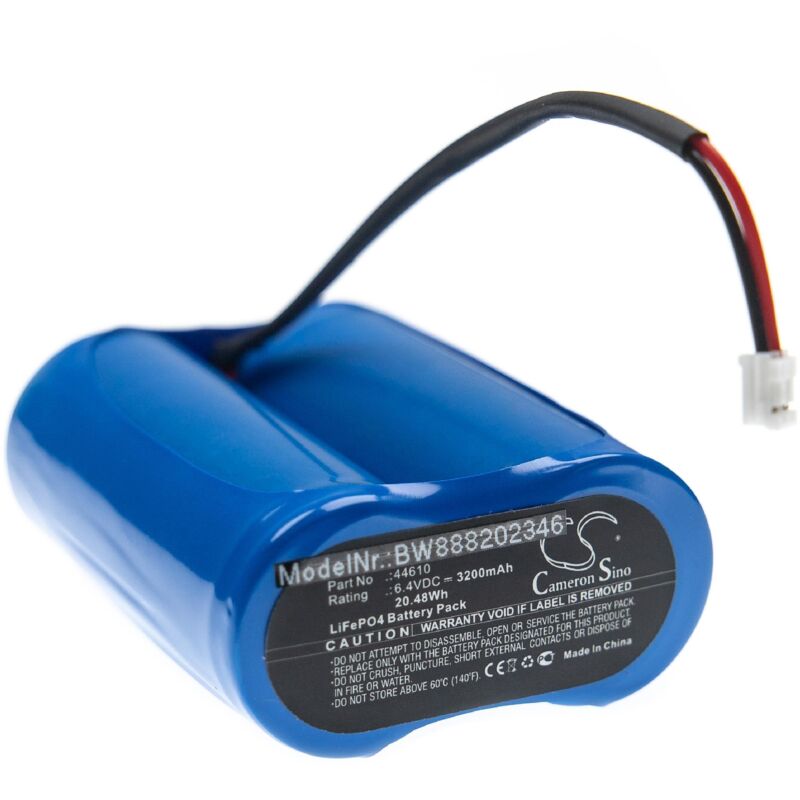 foto del prodotto vhbw batteria compatibile con streamlight fire vulcan led torcia, lampada da elmetto 3200mah, 6.4v, lifepo4 