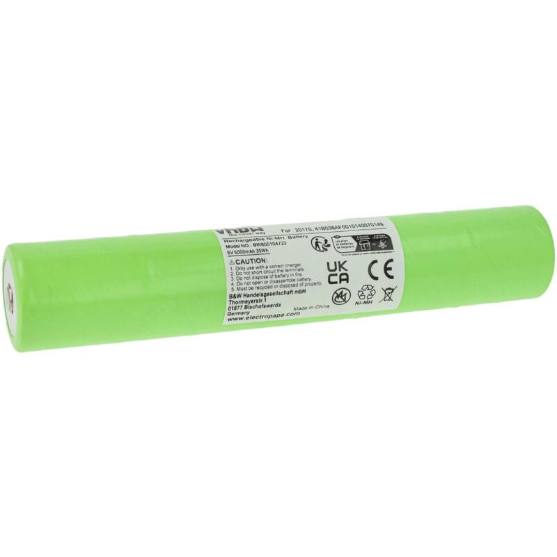 foto del prodotto vhbw batteria compatibile con streamlight sl20s, sl20x, sl 20x, sl20 torcia, lampada da elmetto 5000mah, 6v, nimh 