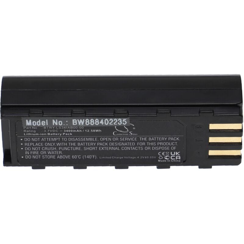 foto del prodotto vhbw batteria compatibile con symbol ds3478, ds3578, ls3478, ls3578, dss3478, ls3478er lettore di codici a barre, pos 3400mah, 3,7v, li ion 
