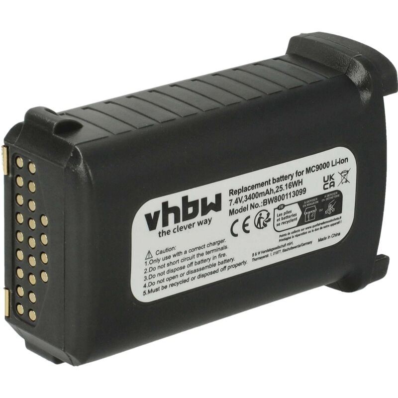 foto del prodotto vhbw batteria compatibile con symbol mc9000, mc9000 g, mc9000 k, mc9000 s, mc9010, mc9050 computer portatile scanner 3400mah, 7,4v, li ion 