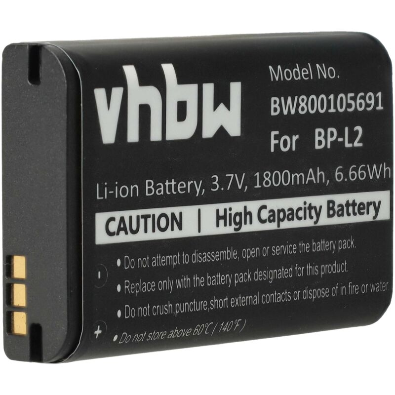 foto del prodotto vhbw batteria compatibile con teac dr 100, dr 1, gt r1, dr 100mkii dittafono 1800mah, 3,7v, li ion 