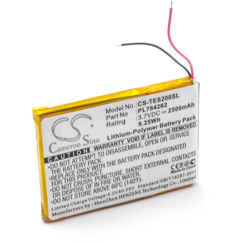 foto del prodotto vhbw batteria compatibile con teasi one 2 navigatore gps 2500mah, 3,7v, li poly 