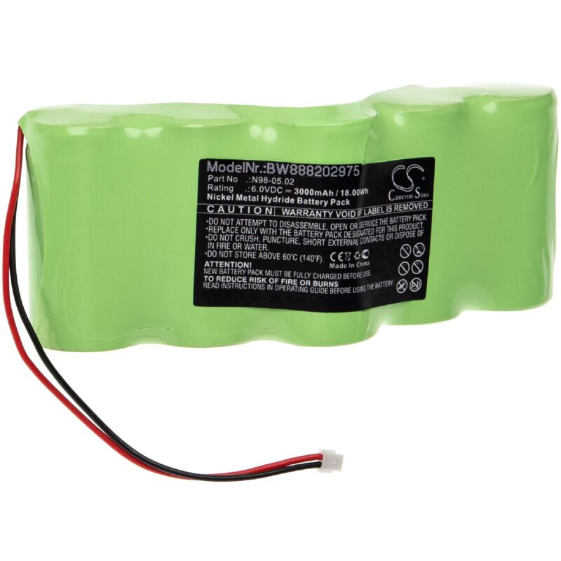 foto del prodotto vhbw batteria compatibile con theis laser til 40, tpl 400, tpl 50 hv dispositivo di misurazione 3000mah, 6v, nimh 