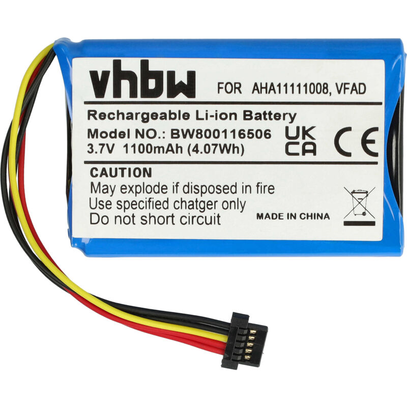 foto del prodotto vhbw batteria compatibile con tomtom pro 4000 navigatore gps 1100mah, 3,7 v, li ion 