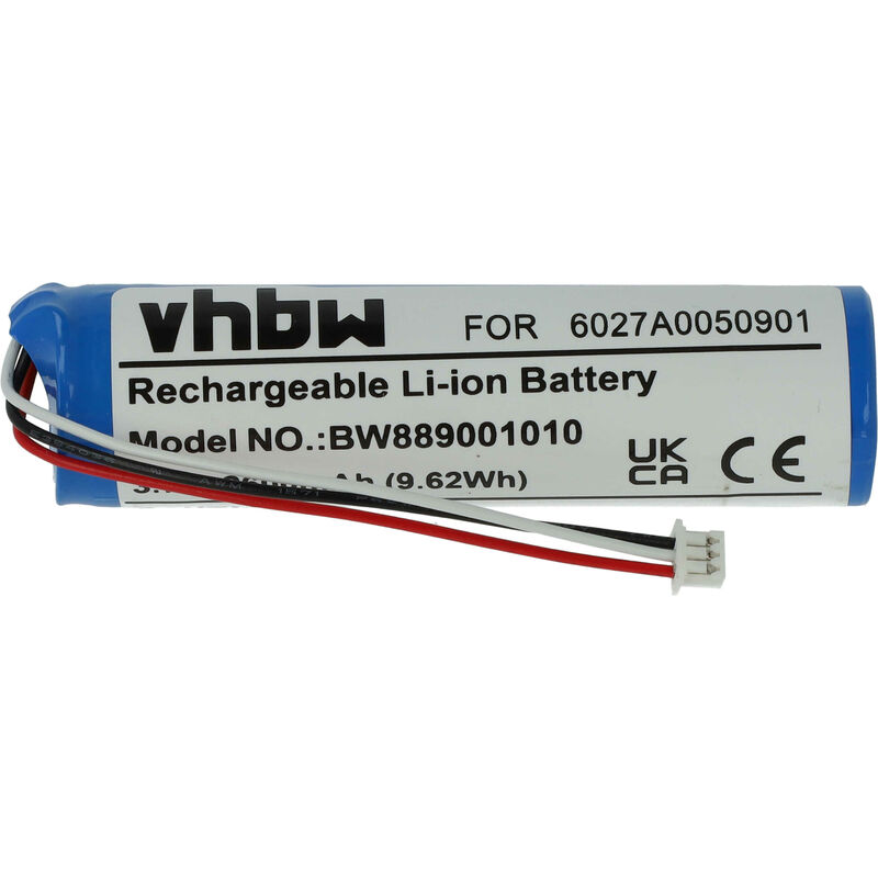 foto del prodotto vhbw batteria compatibile con tomtom rider, 4gc01, 4k00.001, 4k00.13 navigatore gps 2600mah, 3,7v, li ion 