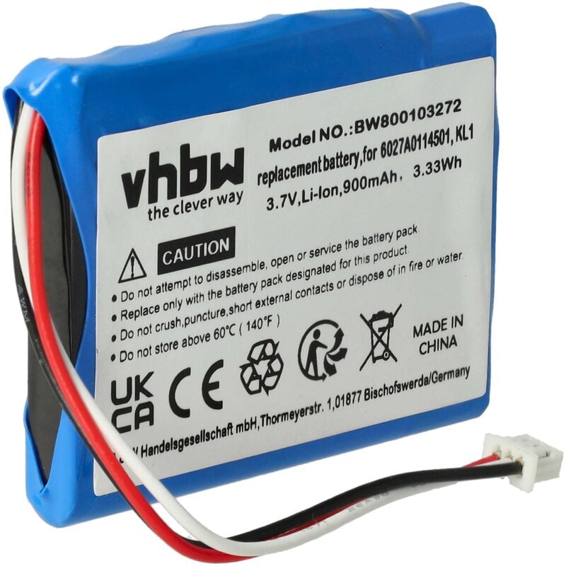 immagine 0 del prodotto vhbw batteria compatibile con tomtom via 135, 135m, 1405, 1405m, 1405t, 1435t, 1435tm navigatore gps 900mah, 3,7v, li ion 