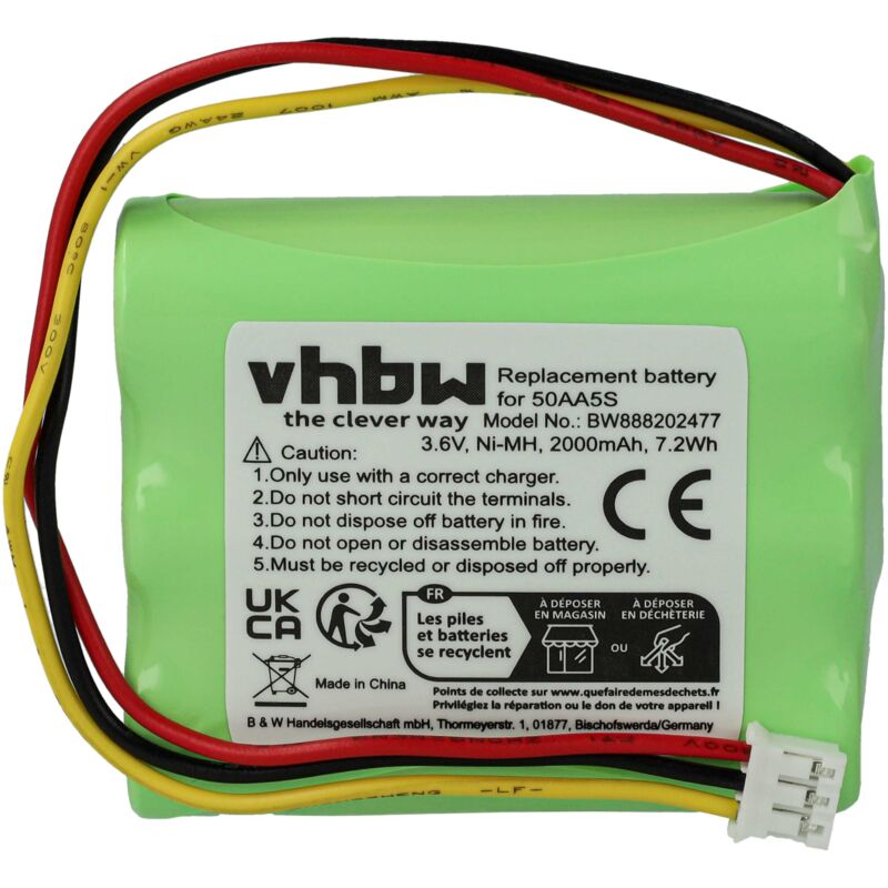 foto del prodotto vhbw batteria compatibile con toniebox tonie box radio raccontastorie per bambini 2000mah, 3,6v, nimh sostituisce toniebox 50aa5s