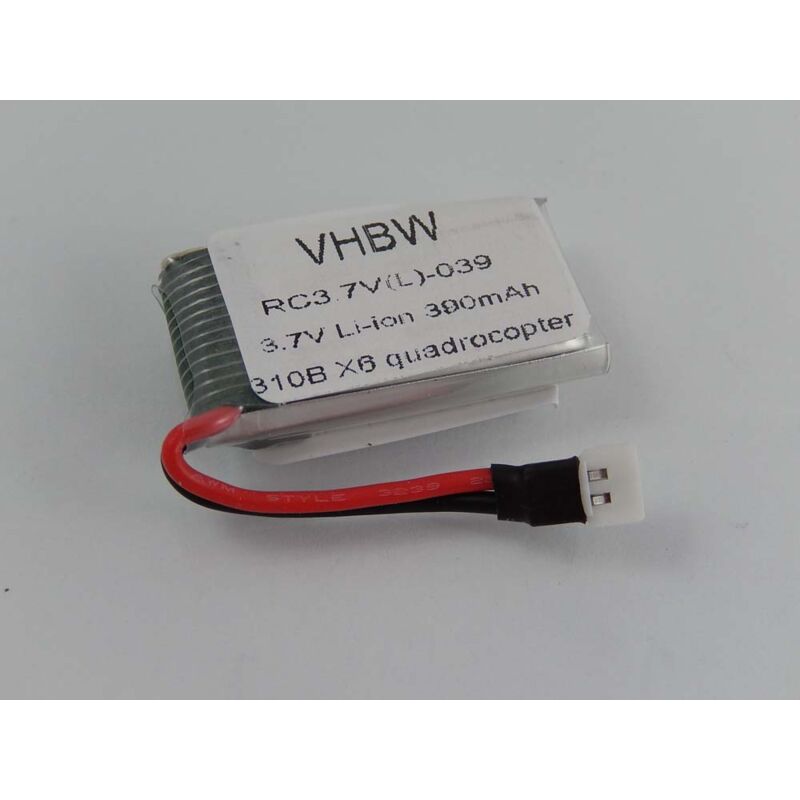 foto del prodotto vhbw batteria compatibile con top selling 310b x6 quadrocopter drone quadricottero multicottero 390mah, 3,7v, li poly 