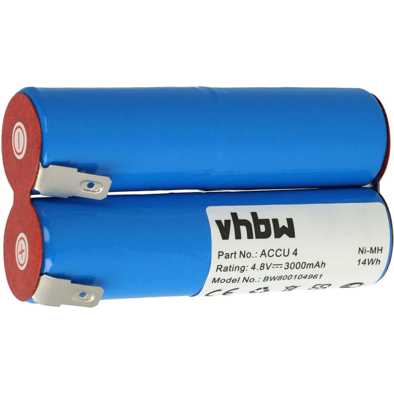 foto del prodotto vhbw batteria compatibile con tosaerba gardena accu 4 2505 cesoie, sostituisce accu4, tbgd430mu nimh, 3000mah, 4.8v ricaricabile
