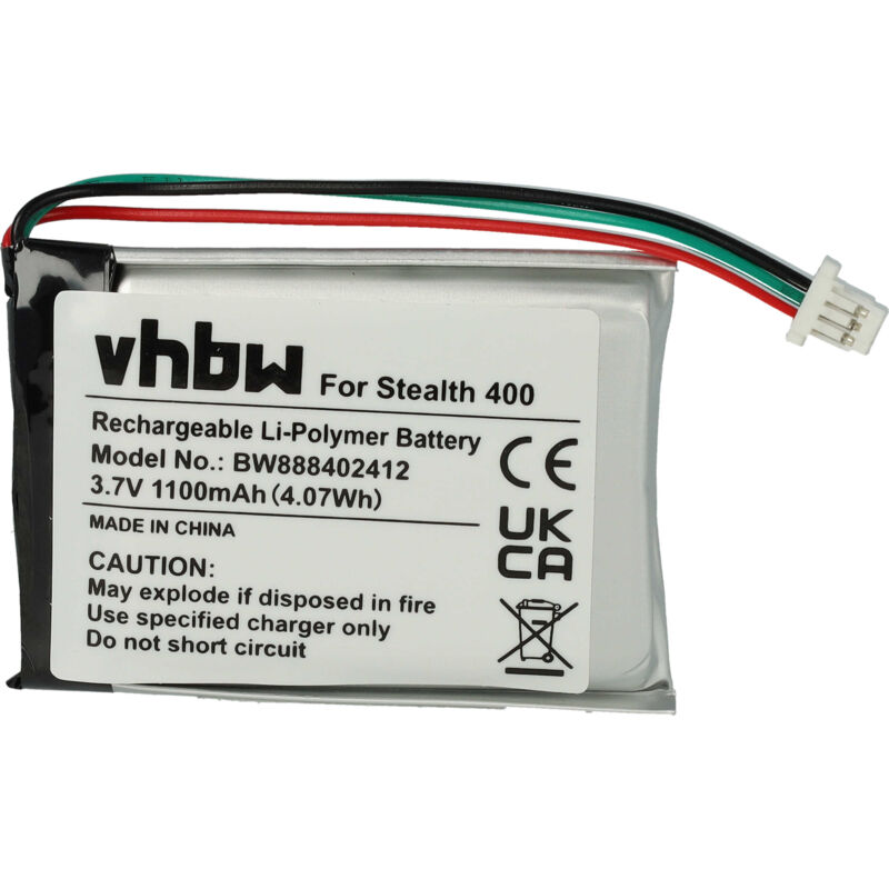 foto del prodotto vhbw batteria compatibile con turtle beach ear force stealth 700x gen 2 auricolari cuffie wireless 1100mah, 3,7v, li poly 
